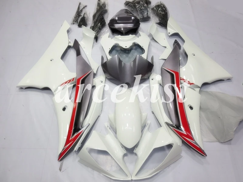 ABS мотоцикл полный обтекатель комплект подходит для YAMAHA YZF-R6 2008- 08 09 10 11 12 13 14 15 16 комплект кузова белый