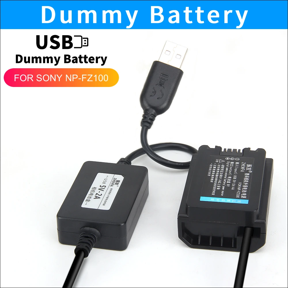 NP-FZ100 Dummy Battery NPFZ100 DC Coupler Power Adapter for Sony ILCE-9 Alpha A9 A7RM3 A7RIII A7M3 A7R4 camera