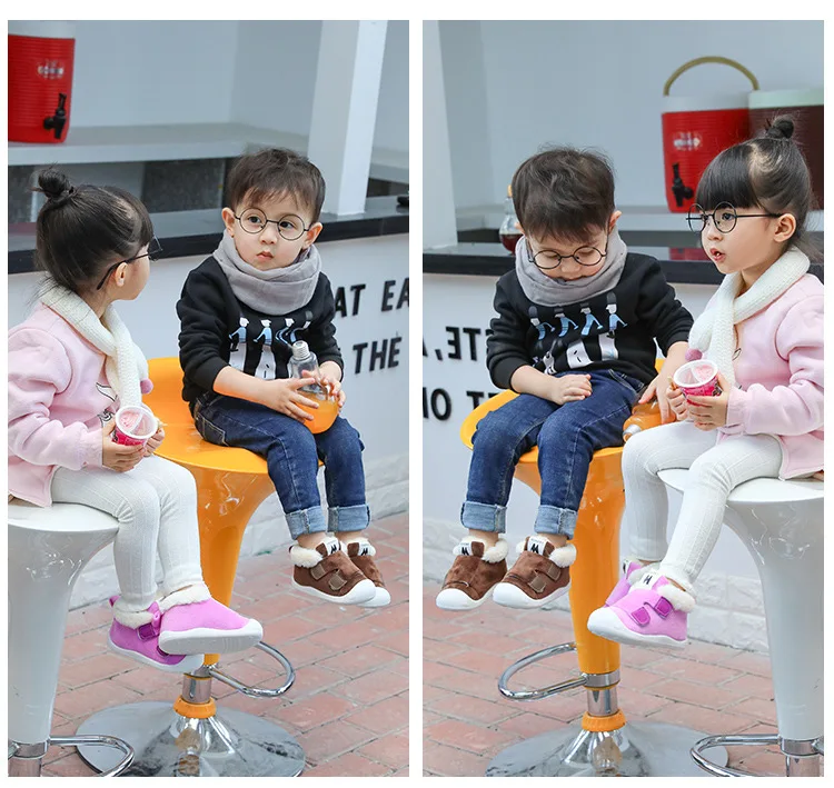 Kids First Walker Boots Infant Newborn Toddler Boots Winter Thicken Plush Snow Boots Kids Children Boots Soft Bottom Shoes
