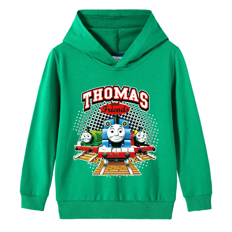 Kids Sweater Thomas and Friends Cartoon Boys Pure Cotton Hooded Pullover Tops