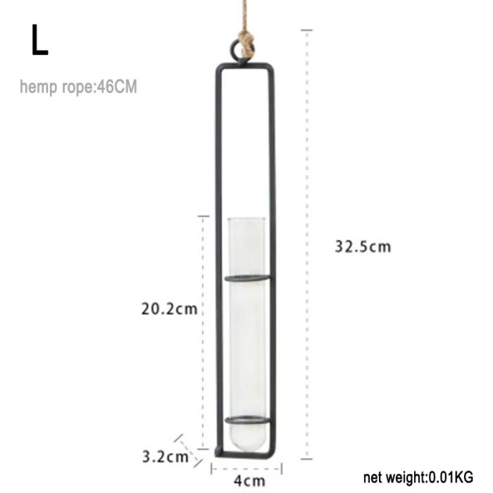 Hanging Glass Tube Vases for Wedding Flowers Patio Garden Decor Plants Hanging Wall Decor FP8