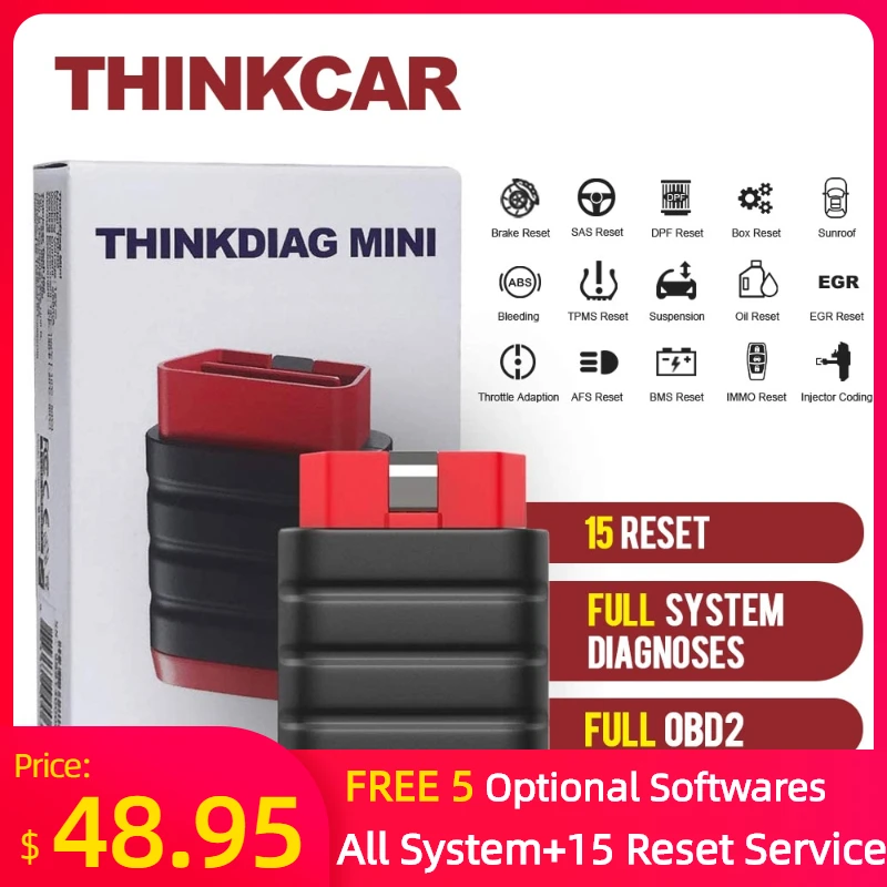 Thinkdiag Mini OBD2 Car Scanner Bluetooth IOS Android Car Diagnostic Tool 15 Reset Service Easydiag OBD 2 Automotive Scanner