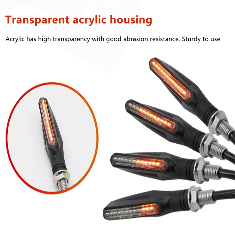 Universal Motorcycle Turn Signal Light 12V Led Moto Flowing Water Blinker Bendable Motorcycle Flashing Lights Signal Lamp