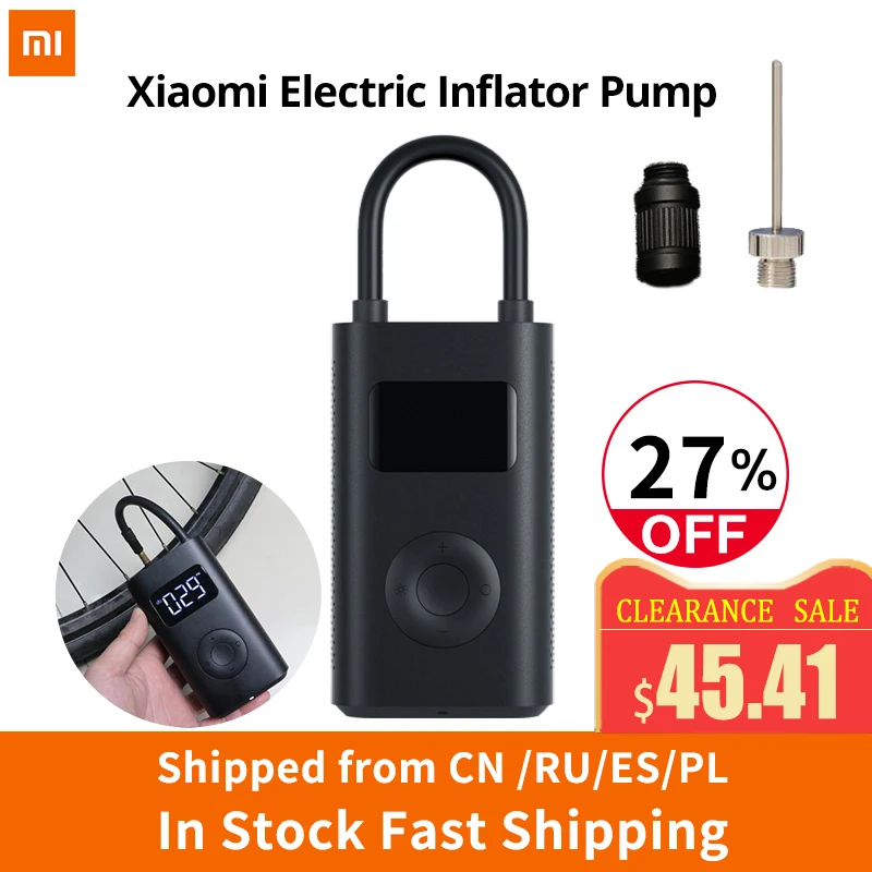 Xiaomi Electric Inflator Pump Smart Digital Tire Pressure Detection For Scooter Bike Motorcycle Scooter M365 Pro Car Football