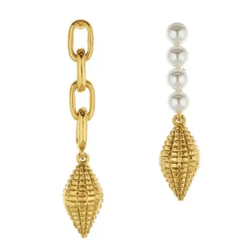 

Timeless Wonder Retro Pearl Shell Statement Drop Earrings Women Jewelry Gothic Designer Ins Top Hip Hop Trendy Rare Brand 8354