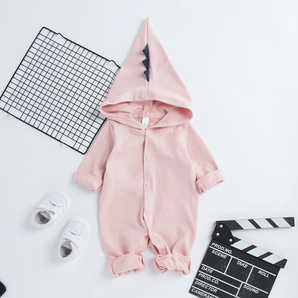 baby boy girl 3d dinosaur costume solid pink gray rompers warm spring autumn cotton romper playsuit clothes Christmas Clothes