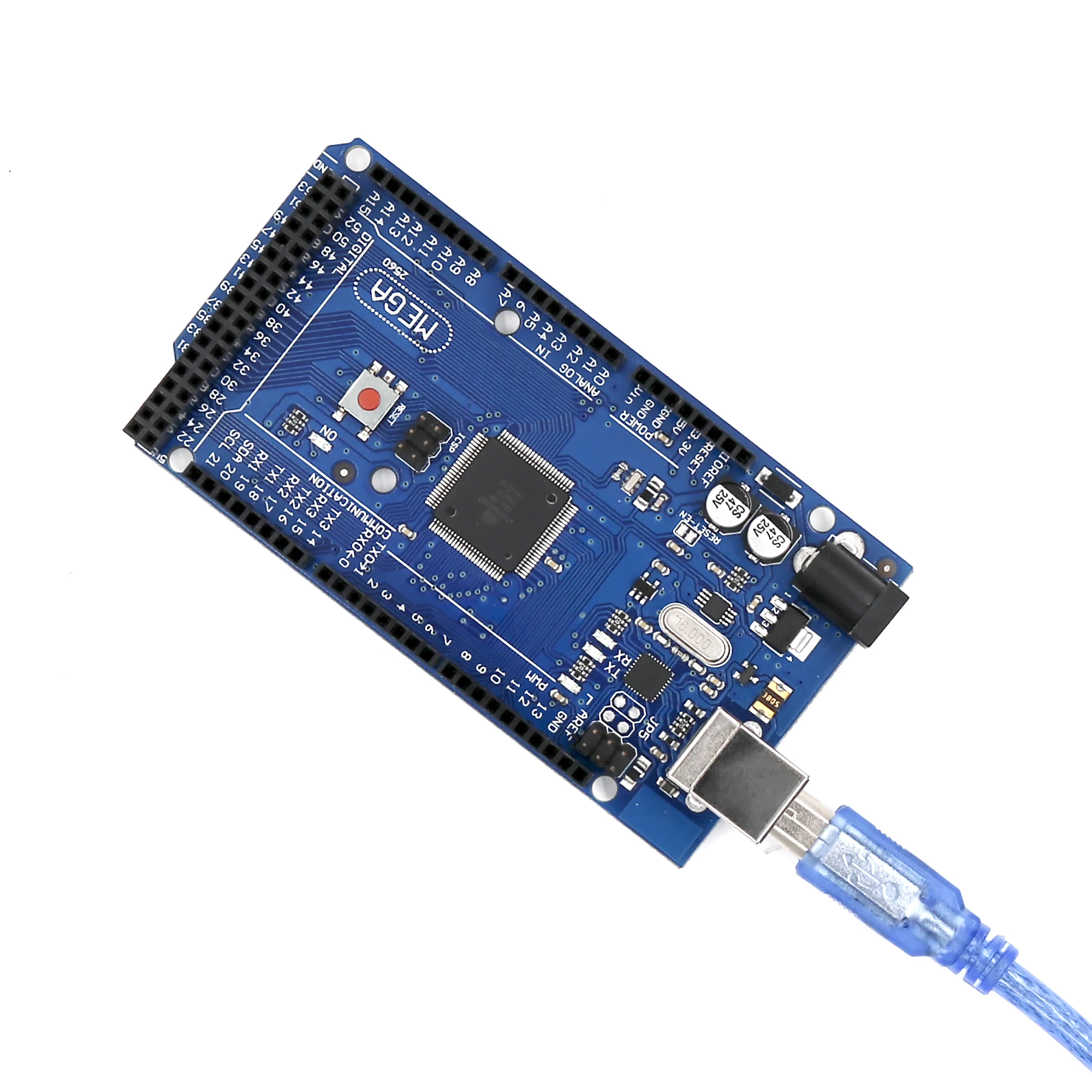 Плата Mega 2560 R3 с usb-кабелем, чип ATMega 2560 ATMega16U2 для интегрированного драйвера Arduino в розничной упаковке