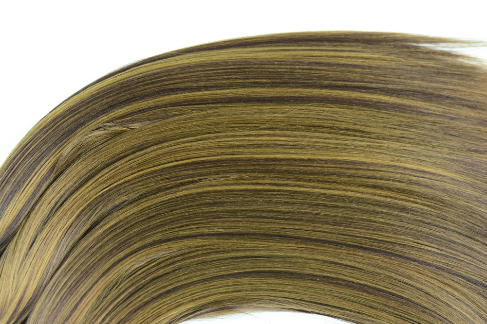 Endireitar a Trama Dobro da Cor do Piano do Cabelo da Fibra Resistente ao Calor Yaki em Linha o Cabelo Sintético Macio Empacota Parte Pode Tecer Reta 100g Uma 4 O cabelo sintético macio empacota uma parte,