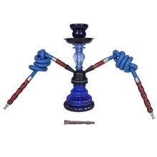Маленький кальян комплект кальян nargile трубы с двойной шланги Керамика ароматы чашей металлические щипцы для углей кальян наргиле аксессуары