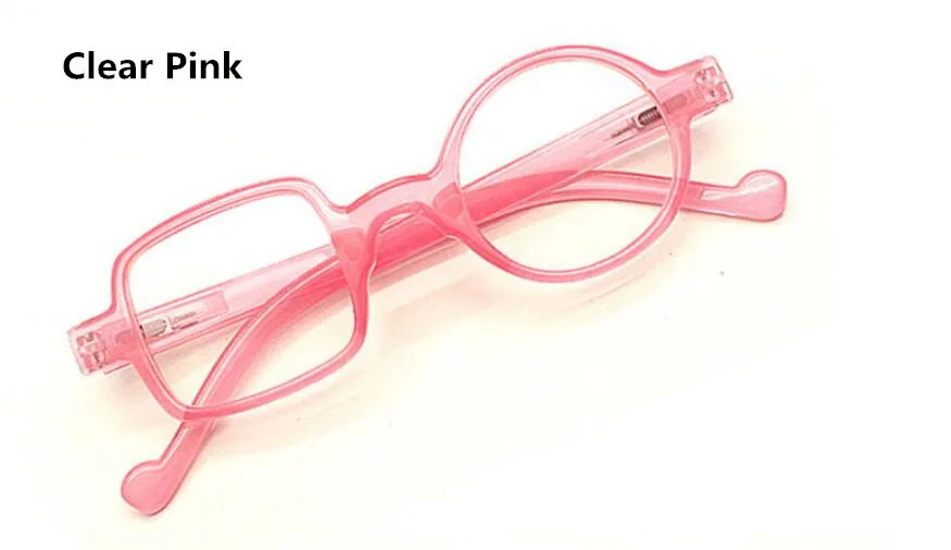Clear Pink Круглые квадратные Асимметричные Нежные мужские и женские очки для чтения, полимерные линзы, оправа для дальнозоркости+ 1,0+ 1,50+ 2,0+ 2,5~+ 3,5 - Цвет оправы: Clear Pink