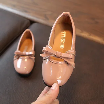 

New Spring Autumn Children Black Leather Shoes Girls Princess Dance Shoes Flats Party Baby Toddler Shoes Kids Shoes D464