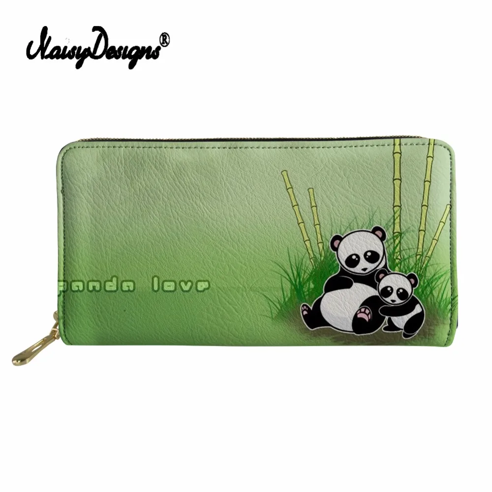 Noisydesigns PU Wallet Women Panda Pattern Print Long Purse Coin Pocket For Men s Leather Money