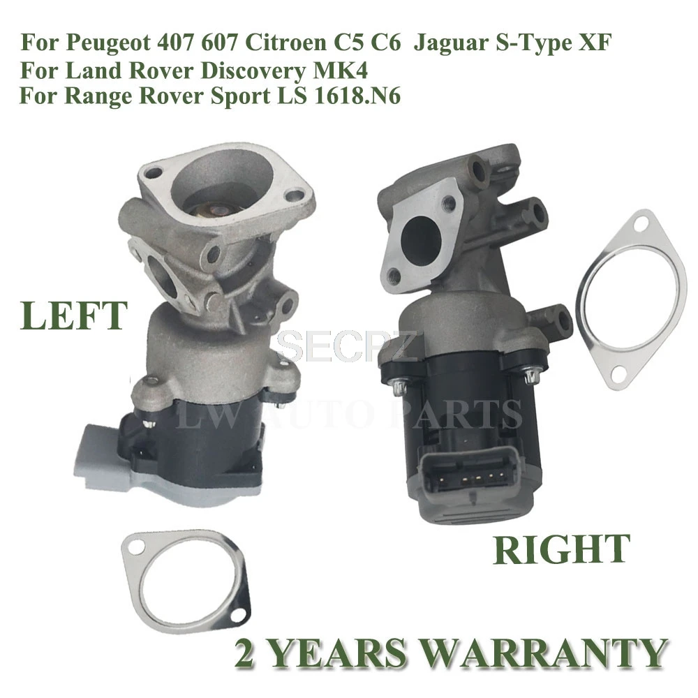 

1618N6 1618N7 For Citroen C5 C6 2.7 HDI (2008-2015) Left & Right EGR Valves 1618N6 1618N7 LR006994 LR006995 LR010124 LR010125