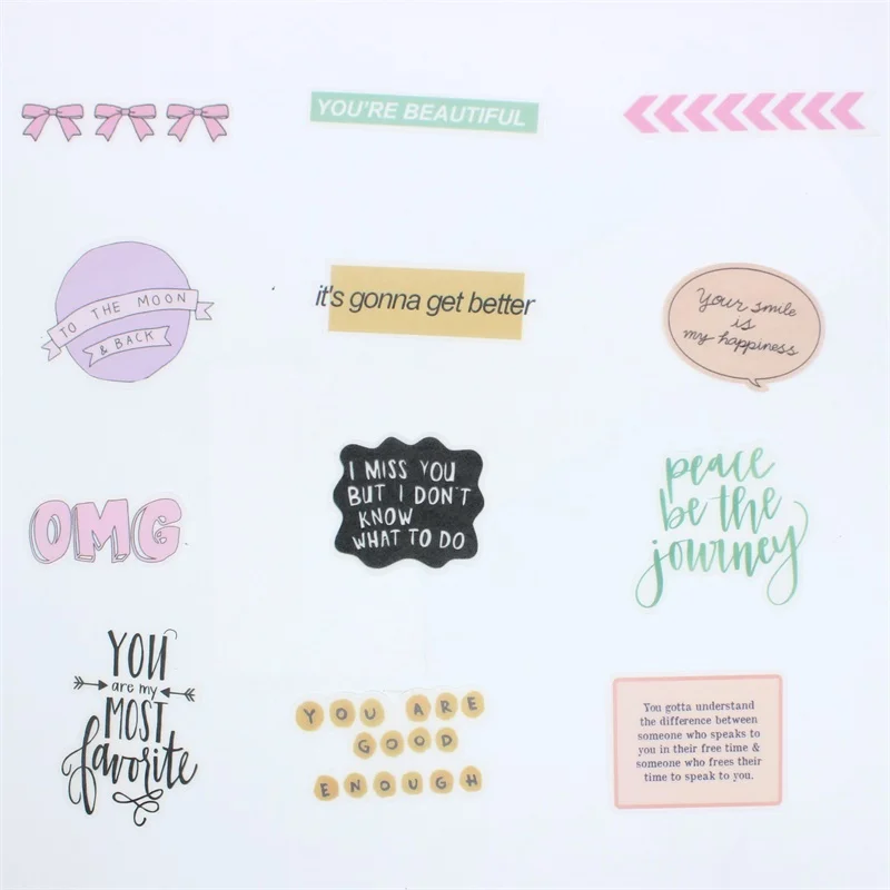 

KSCRAFT 60pcs Short Sentence Vellum Stickers for Scrapbooking Happy Planner/Card Making/Journaling Project
