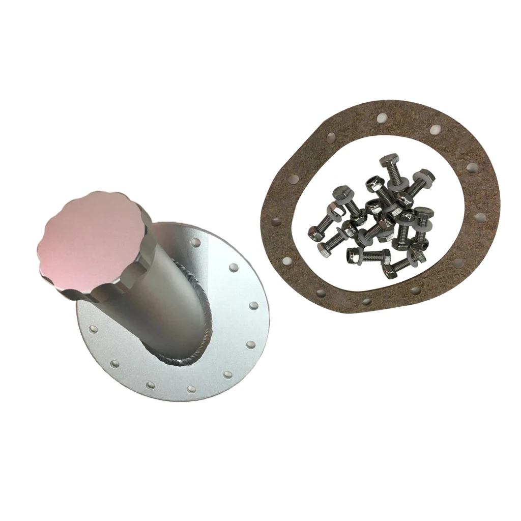 Billet Fuel Cell Fast Fill Filler Neck 45 Degree 12 Bolts Flange Aluminum Sliver