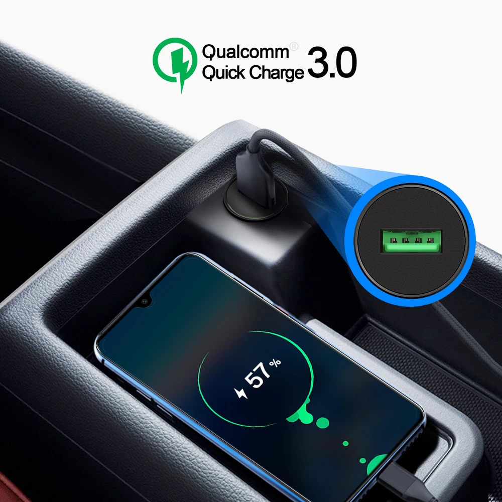 Автомобильное зарядное устройство Rocketek mi ni USB Quick Charge 3,0 Автомобильное зарядное устройство для iPhone samsung Xiaomi mi QC3.0 QC Быстрая зарядка для мобильных телефонов