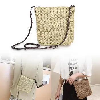 

Womens Crossbody Stylish Straw Hollow Shoulder Messenger Bag Handbag Summer Best Sale-WT