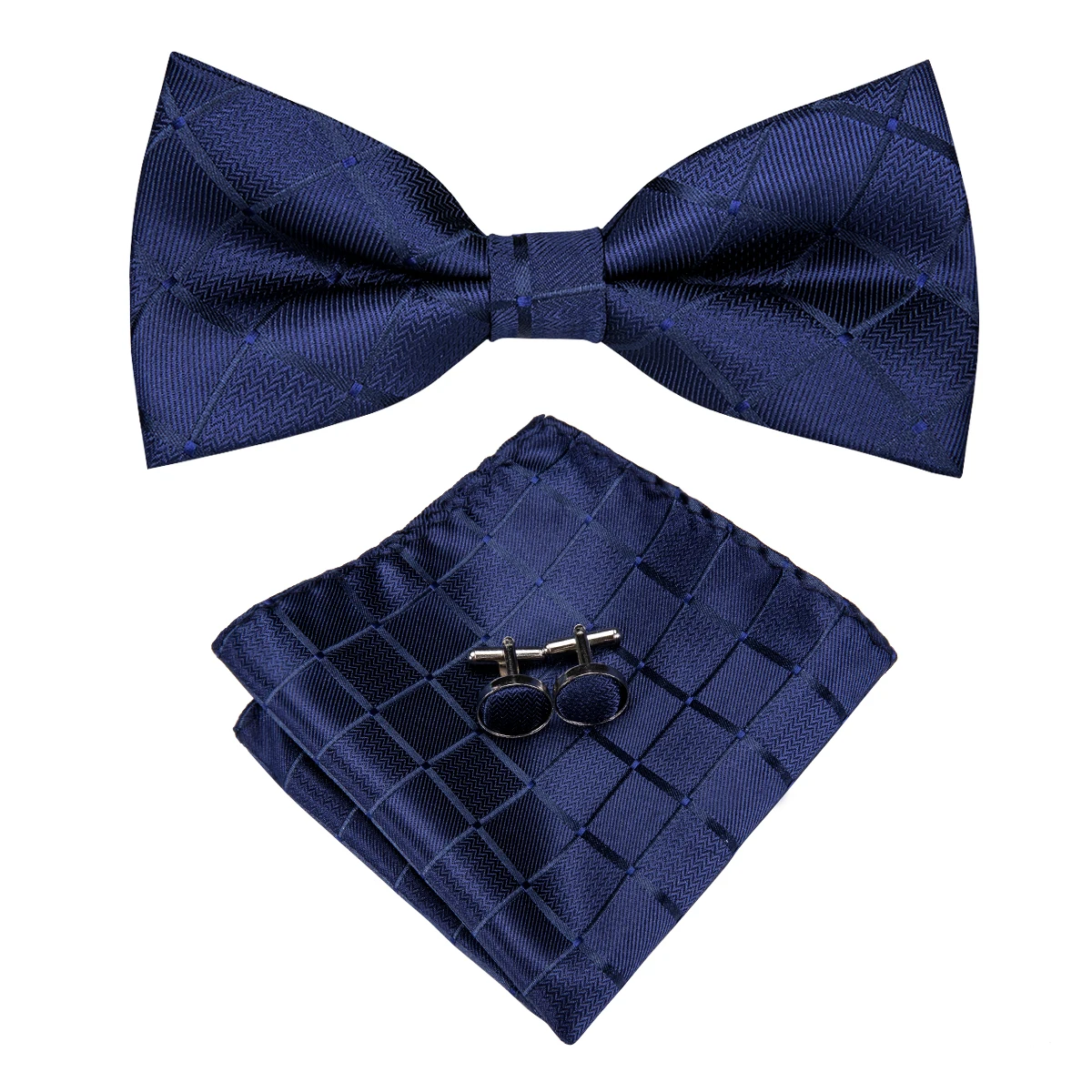 Бренд Hi-Tie мужской галстук-бабочка модный синий однотонный шелковый галстук-бабочка платок Набор Запонок мужские свадебные банты