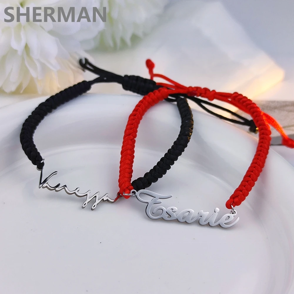 Custom Personalized Name Bracelet Stainless Steel Charms Handmade  Engraved Handwriting NK Bangle Gift kids jewelry