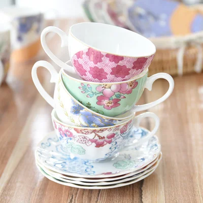 

British Bone China Coffee Cup High-grade Porcelain Afternoon Teacup And Saucer Set European style Drinkware Gift