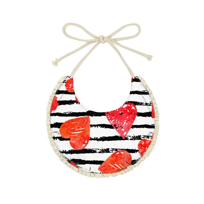 Винтажный детский нагрудник с цветочным принтом для маленьких девочек и