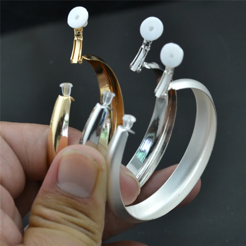 Новые клипсы на ухо серьги без пирсинга для женщин без отверстия модные ювелирные изделия Большой Круг Золотое серебряное кольцо Молодежная женская серьга