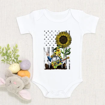Mono estético estampado de girasol para bebé y Niña Ropa cómoda suave exquisito para bebé