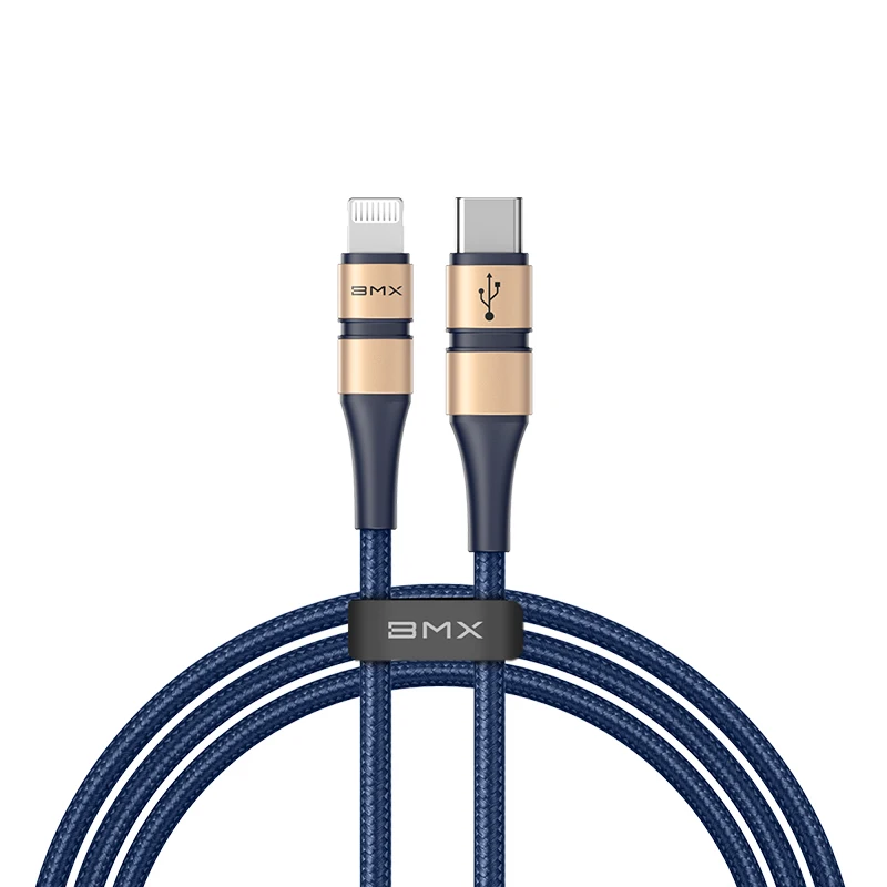MFI сертифицированный usb c к lightning зарядный кабель для iPhone xs max xr 8 7 6s plus 11 apple ipad быстрое зарядное устройство PD кабель 2 м - Цвет: Braided Blue