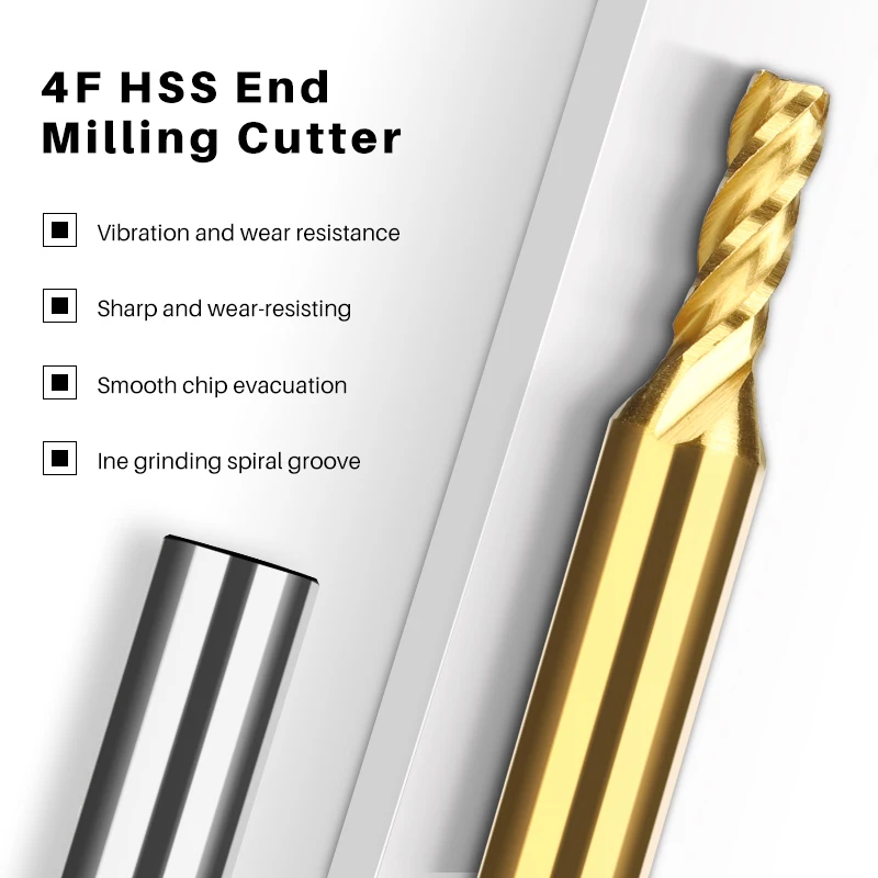 XCAN Milling Cutter 7 10 11pcs 1.5-12mm HSS End Mill Titanium Coated CNC  Router Bit 4 Flute Milling Bit