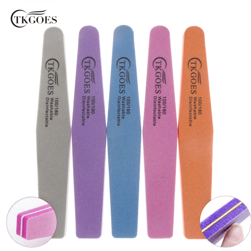 5 шт. в упаковке разноцветные пилочки для ногтей буфер моющийся абразивный с