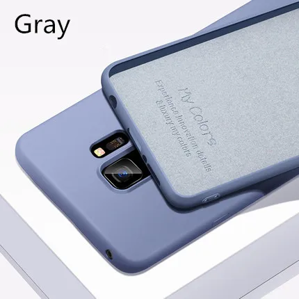 Gray Мягкая накладка из жидкого силикона чехол для samsung Galaxy Note 10 9 8 A30 A20 A50 A70 A10 M10 M20 M30 J4 J6 J8 A6 A7 A9 S8 S9 S10 плюс - Цвет: Gray
