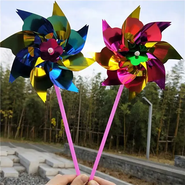 20Pcs Plastic Windmill Pinwheel Wind Spinner Kids Toy Garden Lawn Party Decor Toy Gift For Boys Girls Baby adult Lawn Pinwheels 1