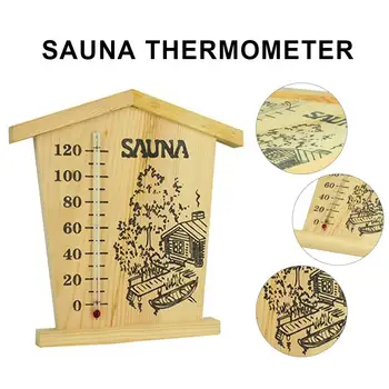 

Sauna Thermometer Hygrometer Wooden Accurate Digital Display Humidity Monitor Sauna Room Accessory