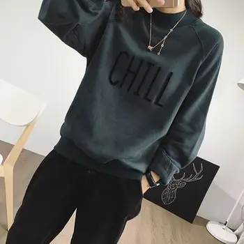 

2020 WOMEN NEW collar sweater women's head autumn and winter Korean version of the new retro green