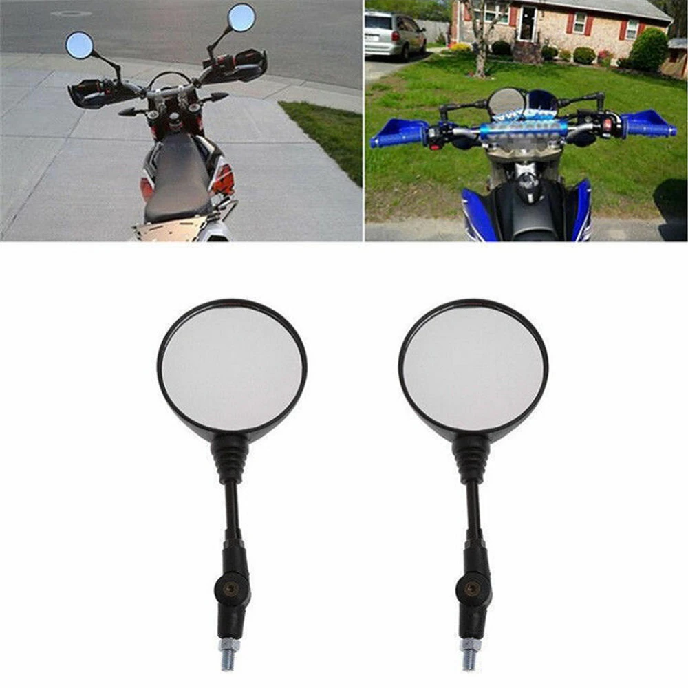 Espejos retrovisores laterales plegables motocicleta, espejos retrovisores universales para Scooter, redondos negros, 10mm y 8mm, 2 uds. - AliExpress Automóviles y motocicletas