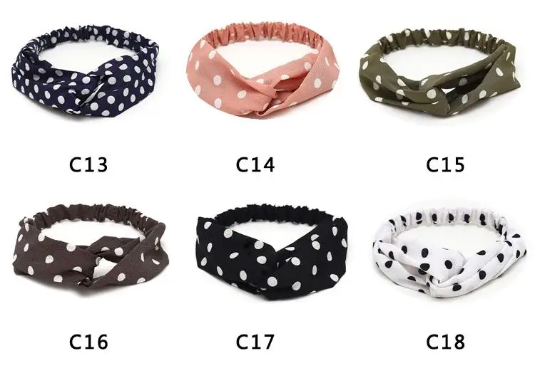 Fashion Women Hair Accessories Bow Chiffon Floral Hair Band Headband Fabric Cross Knotted Korea Headdress ladies Hoop