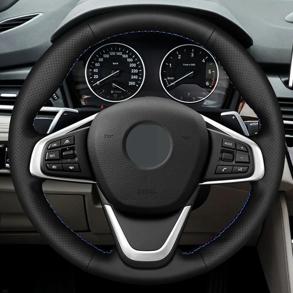 Car Products DIY Black Non slip Breathable Genuine Leather Car ...