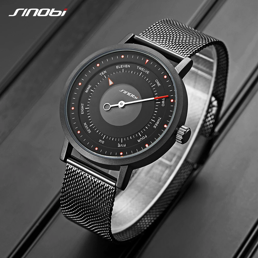 SINOBI Luxury Brand Rotate Fashion Watches Men Quartz Watch Man Casual Military Waterproof Wrist Watch Male Clock Gift Relogio