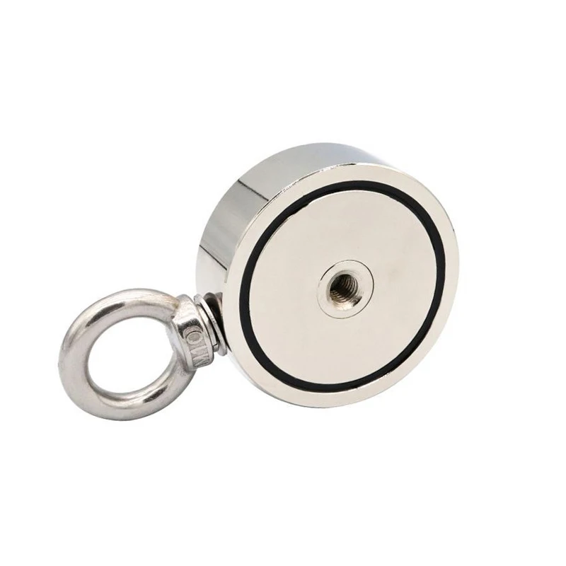 D40mm D60mm D94mm Double Sided Powerful Neodymium Magnet Salvage River Fishing Magnets Ring Hook Double Ring