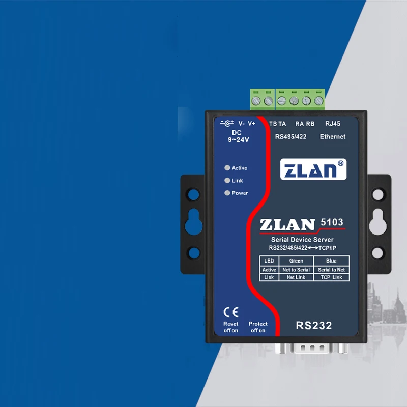 Последовательный порт сервера Ethernet модуль RS232 / 485/422 к TCP/IP конвертер ZLAN5103 |