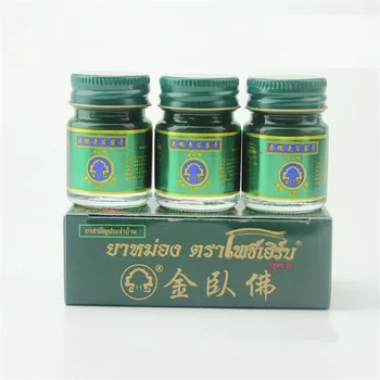 

15g X 3 BOTTLE THAI PHOHERB WAX BASE PLANTS GREEN BALM NATURAL GRASS EXTRACT THAI MASSAGE BALM