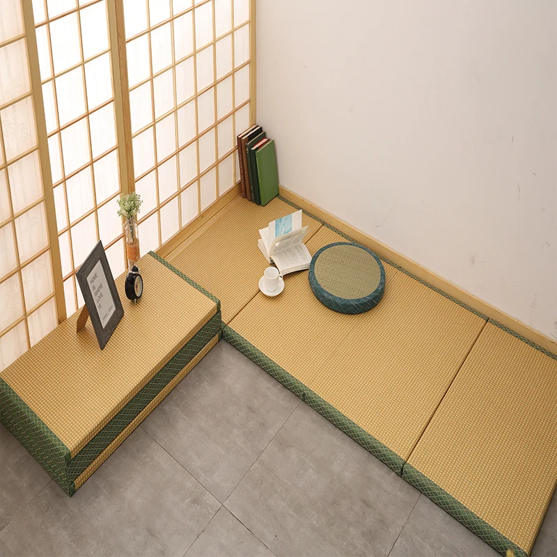 1pc Folding Japanese Tatami Mattress Mat Rectangle Floor Straw Mat For
