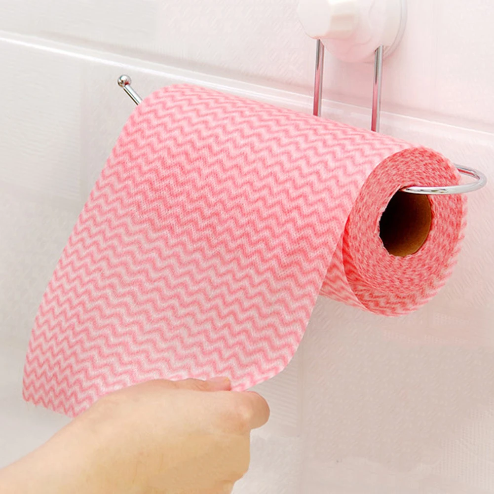 50Pcs/Roll Disposable Dishcloth Kitchen Bathroom Cleaning Washing Cloth Rag Non-woven Fabrics Disposable Washing Cloth Kitchen