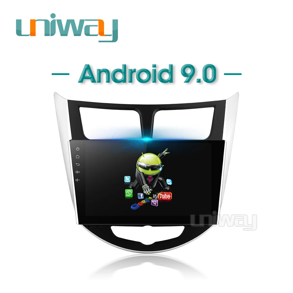 Автомагнитола Uniway ARN9071 2 din android 9 0 dvd для hyundai solaris accent verna 2011 2013 2014 2015 | Автомобили и