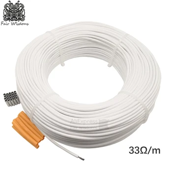 

12k 33ohm 5V-220V-300V 2.5mm carbon fiber heating cable low cost silicone rubber heating wire floor heating electro-thermal wire