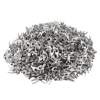 

uxcell 1000Pcs SNB1.25-4S Non-Insulated U-Type Copper Crimp Terminals AWG22-16 Wire Connector Silver Tone