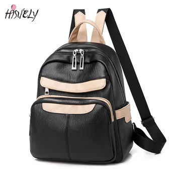 

HISUELY Fashion Bohemia Women Shoulder Bag PU Leather Travel Backpack High Quality School Bag for Girl Sac a Dos Feminina BG915B