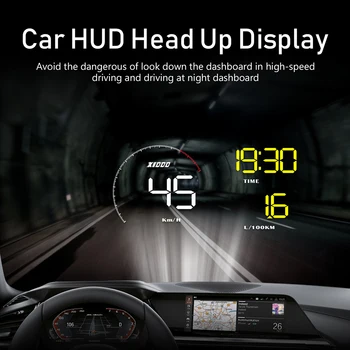 

A9 Hurd Head Screen Obd2 II Hud Style Supersonic Display Warning System Windscreen Projector Voltage Alarm 5