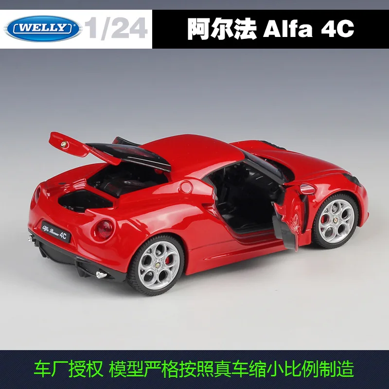 Welly 1 24 Alfa 4C Roadster alloy car model Diecasts Toy Vehicles Collect gifts Non remote 4