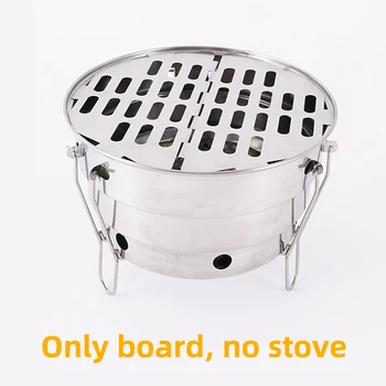 

Stainless Steel Barbecue Tray Stove Top Plate Durable Folding BBQ Grill Pan Hexagonal Cookware Accessories Camping Picnic Tool